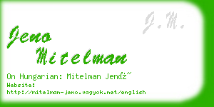 jeno mitelman business card